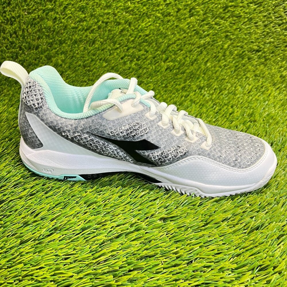 Diadora S.Shot 2W Clay Womens Size 8.5 Gray White Running Tennis Shoes Sneakers - Picture 4 of 10